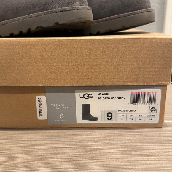 UGG W Amie Grey Boots - Picture 2 of 11